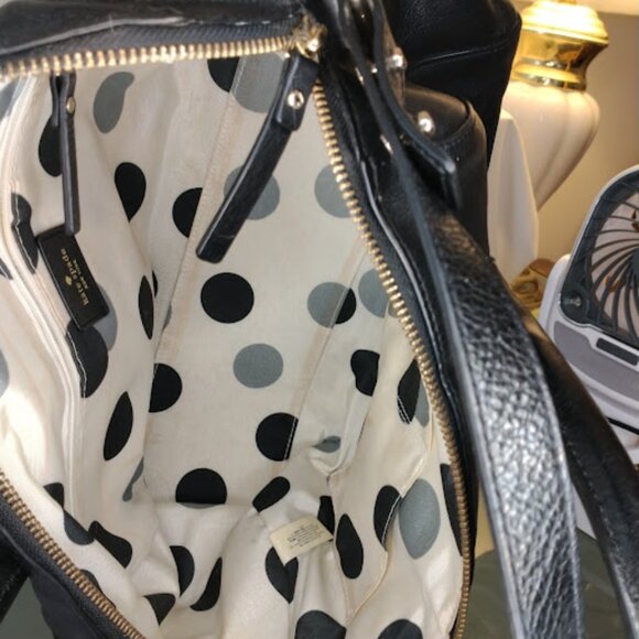 Kate Spade Large Black Handbag/Satchel with Gold Hardware and Crossbody Strap - Picture 10 of 15